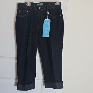 Jeanbay Elegant Dark Blue Cropped‎ Jeans Size 10 NWT